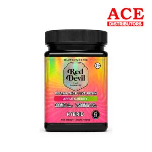 RED DEVIL SINGLE PACK 300 MG D9 BLEND GUMMY 25CT JAR - APPLE/CHERRY HYBIRD