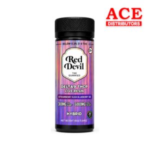 RED DEVIL D9 DOWNSHIFT BLEND GUMMIES 6000MG BOTTLE 20CT STRAWBERRY KUSH / BLUEBERRY AK HYBRID