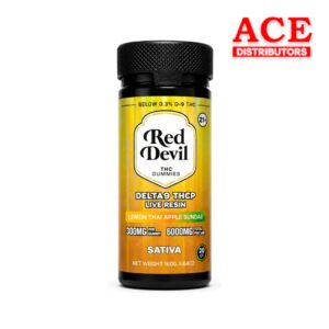 RED DEVIL D9 DOWNSHIFT BLEND GUMMIES 6000MG BOTTLE 20CT LEMON THAI / APPLE SUNDAE SATIVA