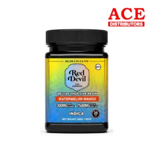 RED DEVIL SINGLE PACK 300 MG D9 BLEND GUMMY 25CT JAR - WATERMELON MANGO INDICA