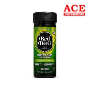 RED DEVIL D9 DUAL GUMMIES 12000MG BOTTLE 20CT -LEMON & APPLE SATIVA