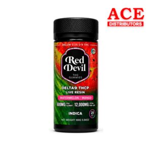 RED DEVIL D9 DUAL GUMMIES 12000MG BOTTLE 20CT - WATERMELON & MANGO INDICA