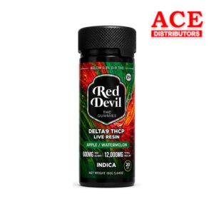 RED DEVIL D9 DUAL GUMMIES 12000MG BOTTLE 20CT - APPLE & WATERMELON INDICA