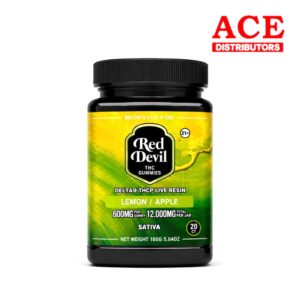 RED DEVIL SINGLE PACK 600 MG D9 BLEND DUAL GUMMY 20CT JAR-LEMON & APPLE SATIVA
