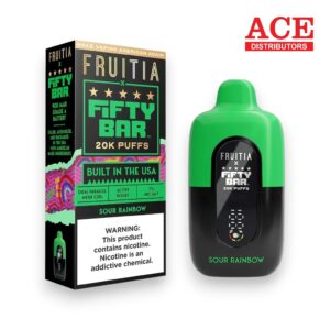 FIFTY BAR X FRUITIA 20000 PUFFS DISPOSABLE 5CT - SOUR RAINBOW