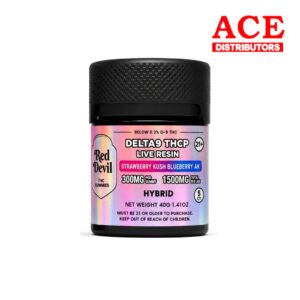 RED DEVIL 300 MG D9 BLEND GUMMY 5CT JAR - STRAWBERRY KUSH BLUEBERRY AK HYBRID