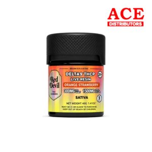 RED DEVIL 300 MG D9 BLEND GUMMY 5CT JAR - ORANGE STRAWBERRY SATIVA