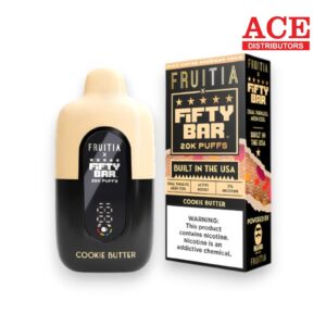 FIFTY BAR X FRUITIA SERIES 20000 PUFFS DISPOSABLE 5CT -COOKIE BUTTER