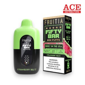 FIFTY BAR X FRUITIA 20000 PUFFS DISPOSABLE 5CT -STRAWBERRY BELTZ