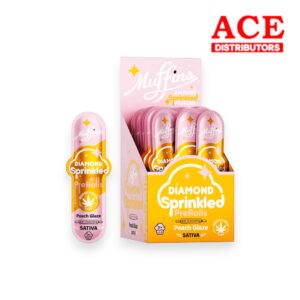 MUFFINS THCP DIAMOND SPRINKLED 1.25GM PREROLL  -PEACH GLAZE SATIVA