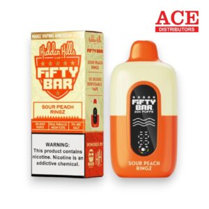 FIFTY BAR X HIDDEN HILLS 20000 PUFFS DISPOSABLE 5CT - SOUR PEACH RINGZ