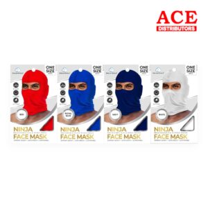 NINJA ASSORTED COLORS FACE MASK 12CT