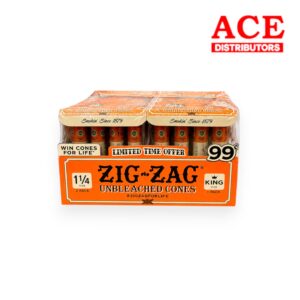 ZIG ZAG UNBLEACHED PRE PRICED $0.99 2PK 1 1/4/ 1PK KING SIZE CONES 48CT