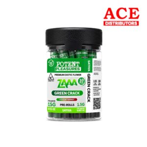 POTENT PLEASURES THC-ZAAA PRE-ROLLS 1.5G 10CT - GREEN CRACK SATIVA