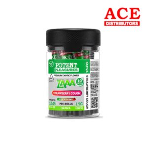POTENT PLEASURES THC-ZAAA PRE-ROLLS 1.5G 10CT - STRAWBERRY COUGH SATIVA